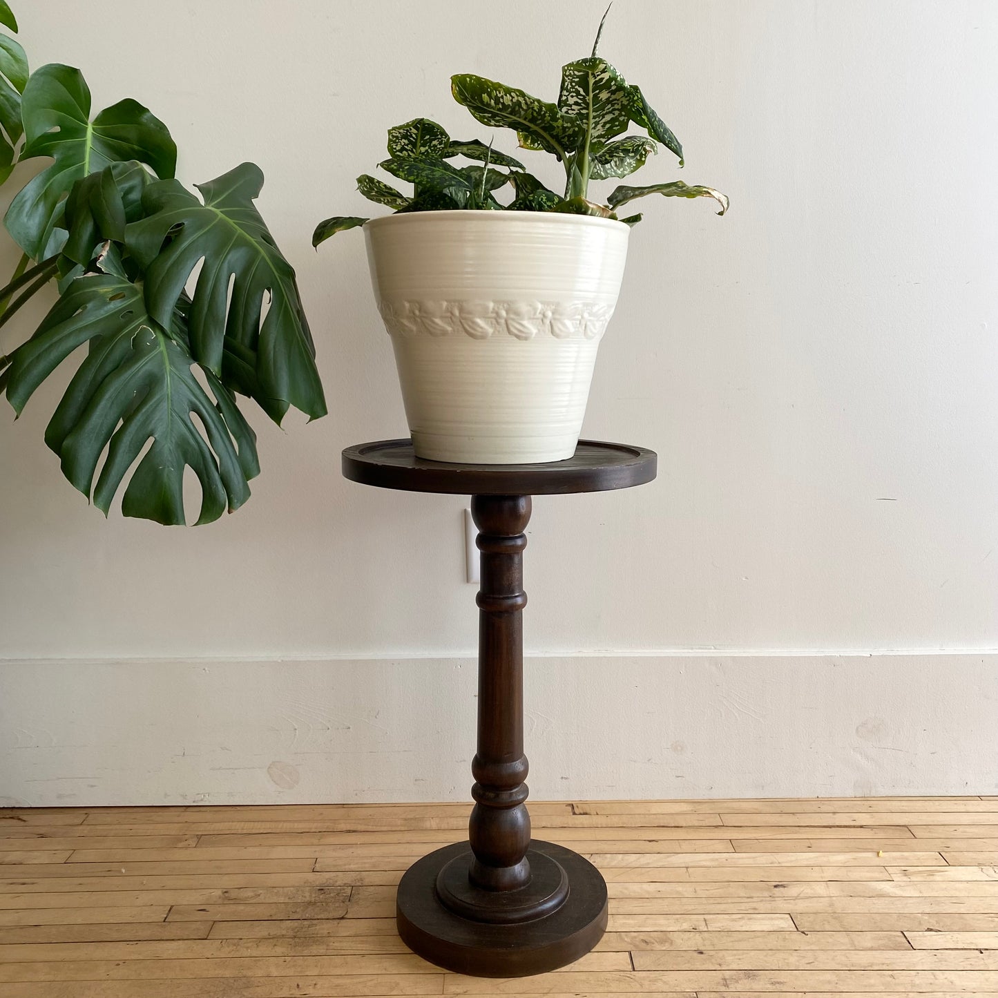 Found Wooden Plant Stand / Drink Table