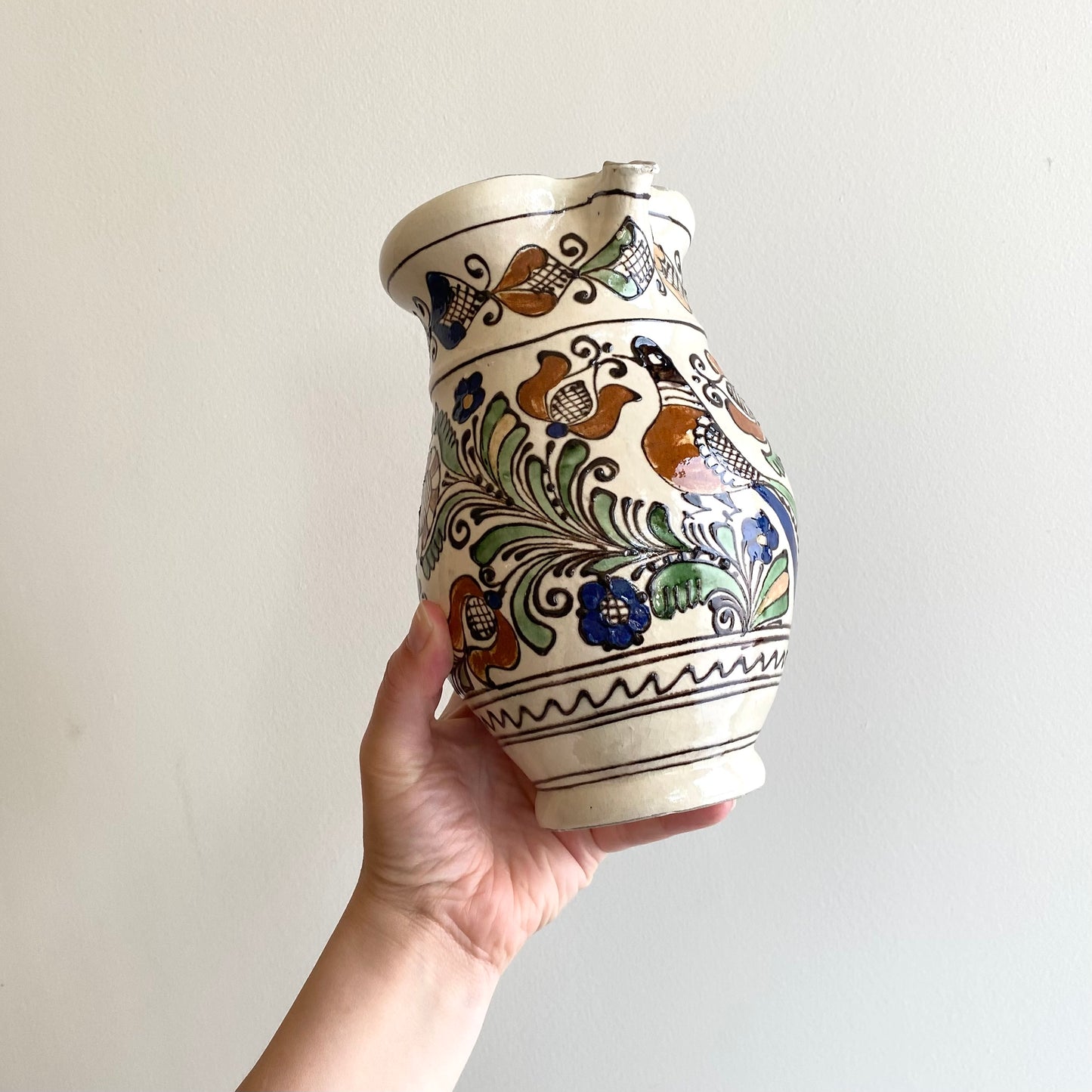 Vintage Hungarian Water Pitcher, 8.75"
