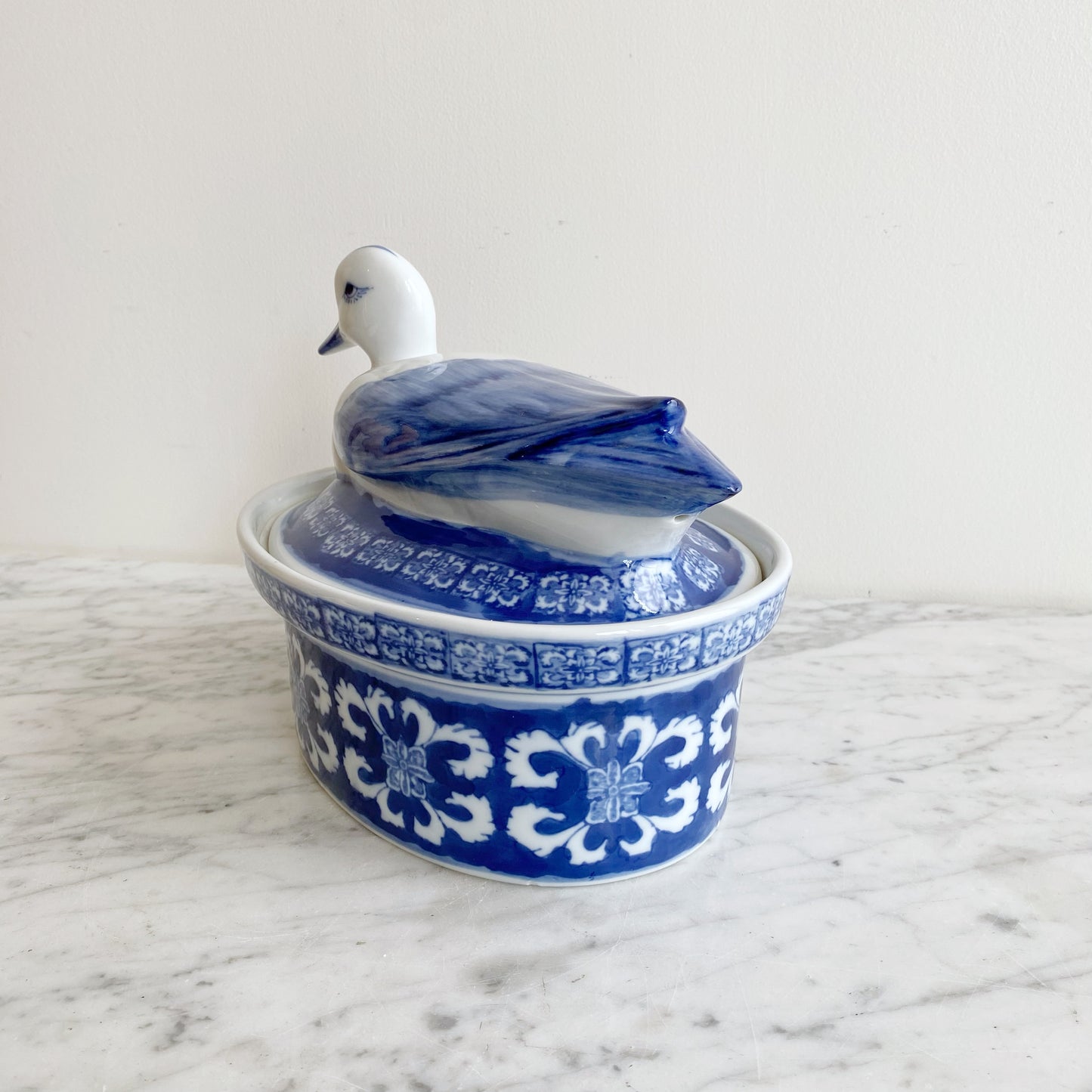 Vintage Hand-painted Porcelain Duck Tureen