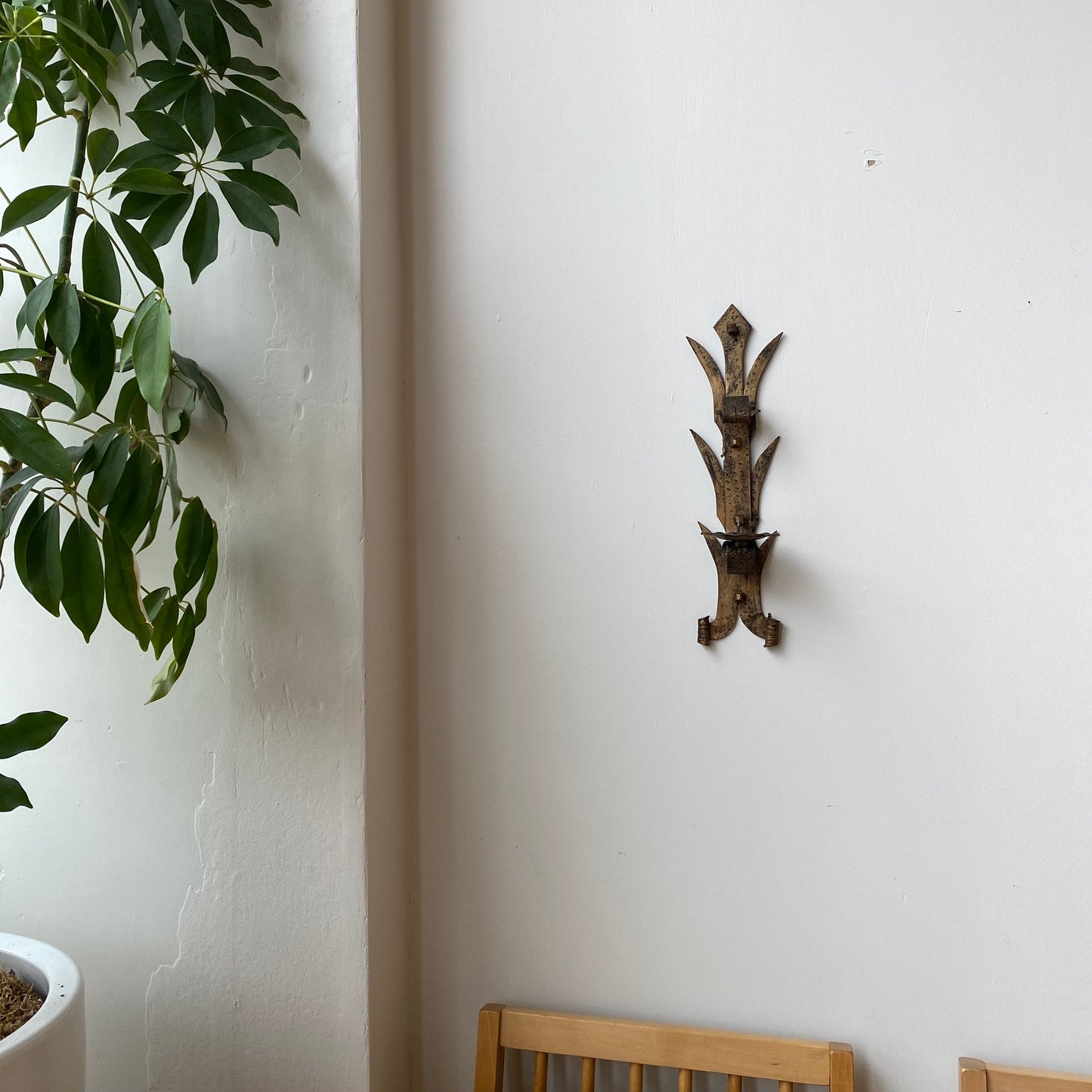 Vintage Spanish Iron Candle Wall Sconce