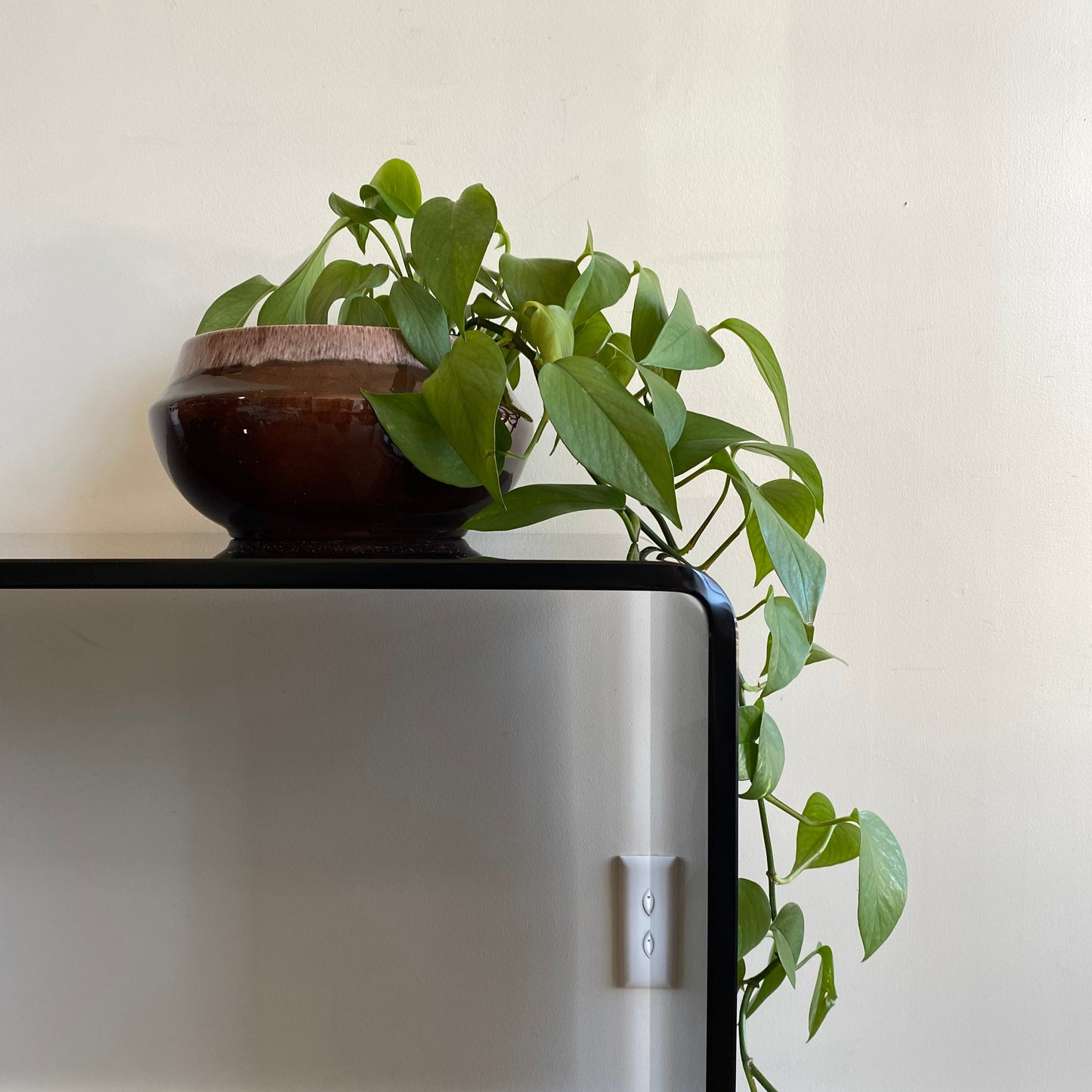 Smoked Glass Waterfall Console Table / Desk