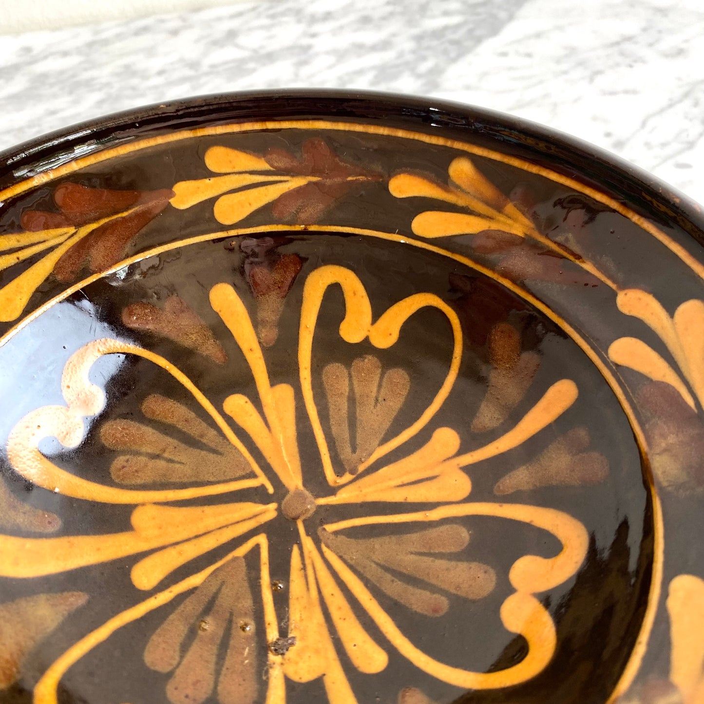 Vintage Hungarian Folk Art Bowl, 8"