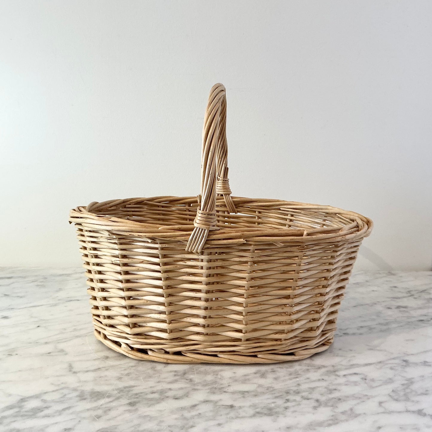 Petite Vintage Wicker Basket with Handle