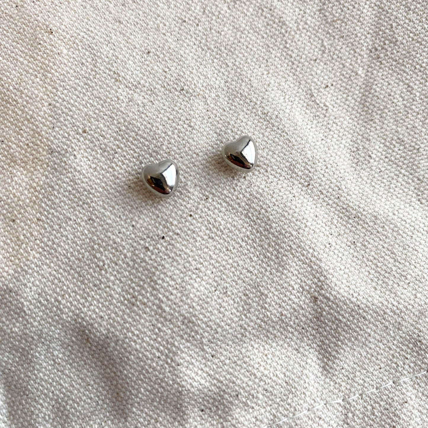Silver Puffy Heart Earrings