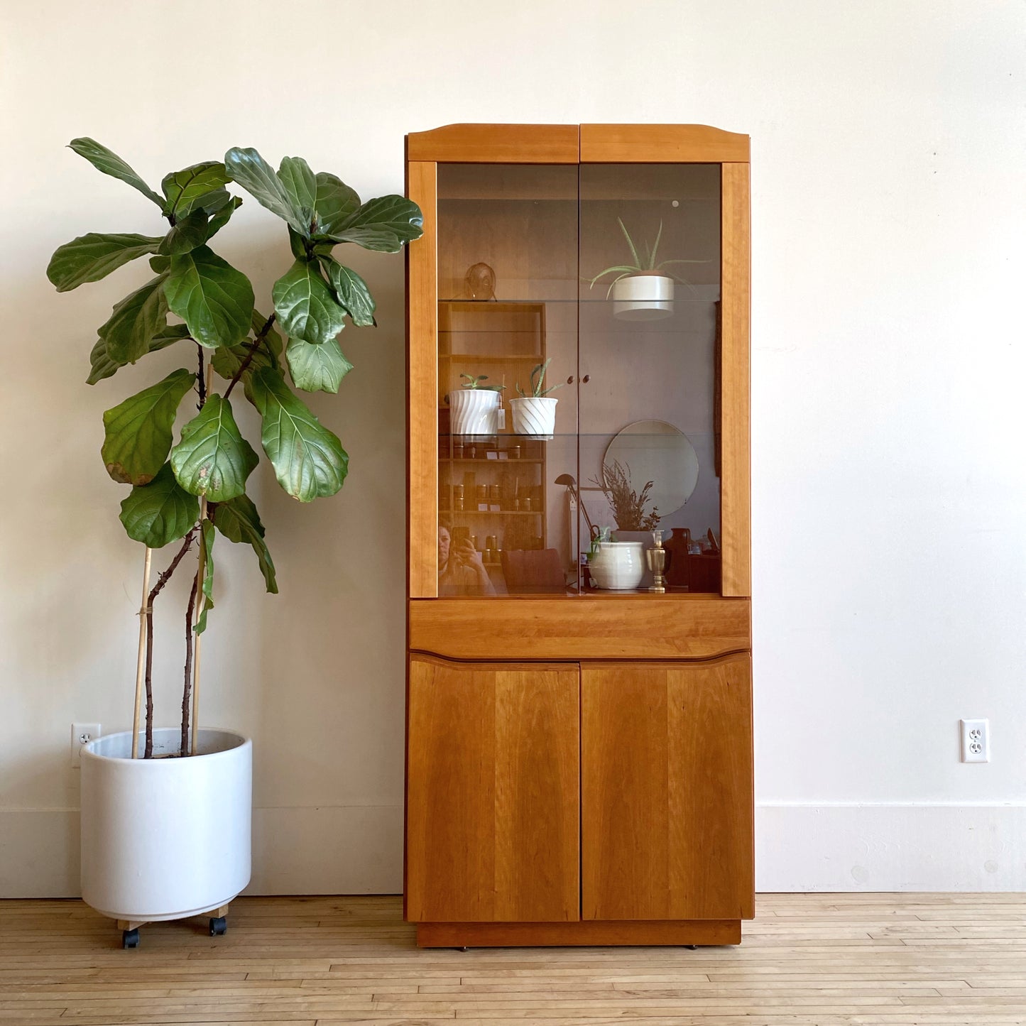 Contemporary Found Teak Display Cabinet / Hutch
