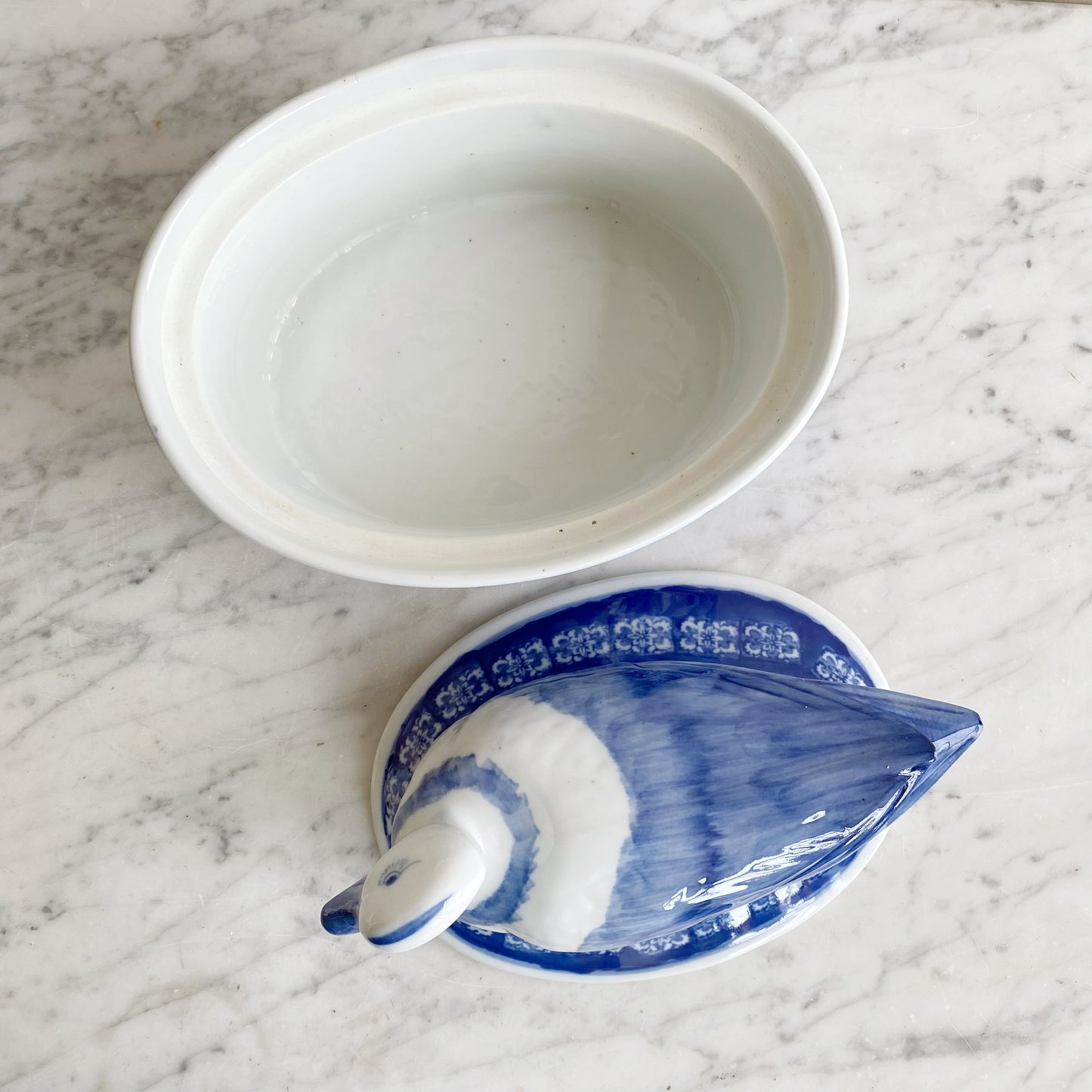 Vintage Hand-painted Porcelain Duck Tureen