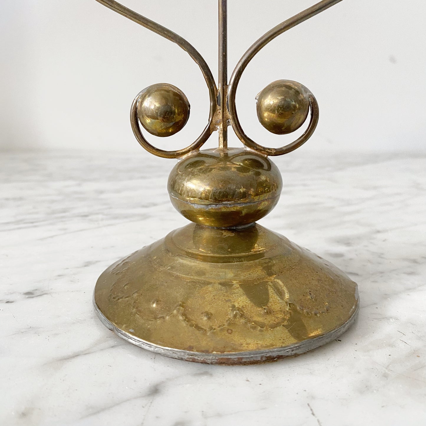Vintage Pressed Brass Candelabra