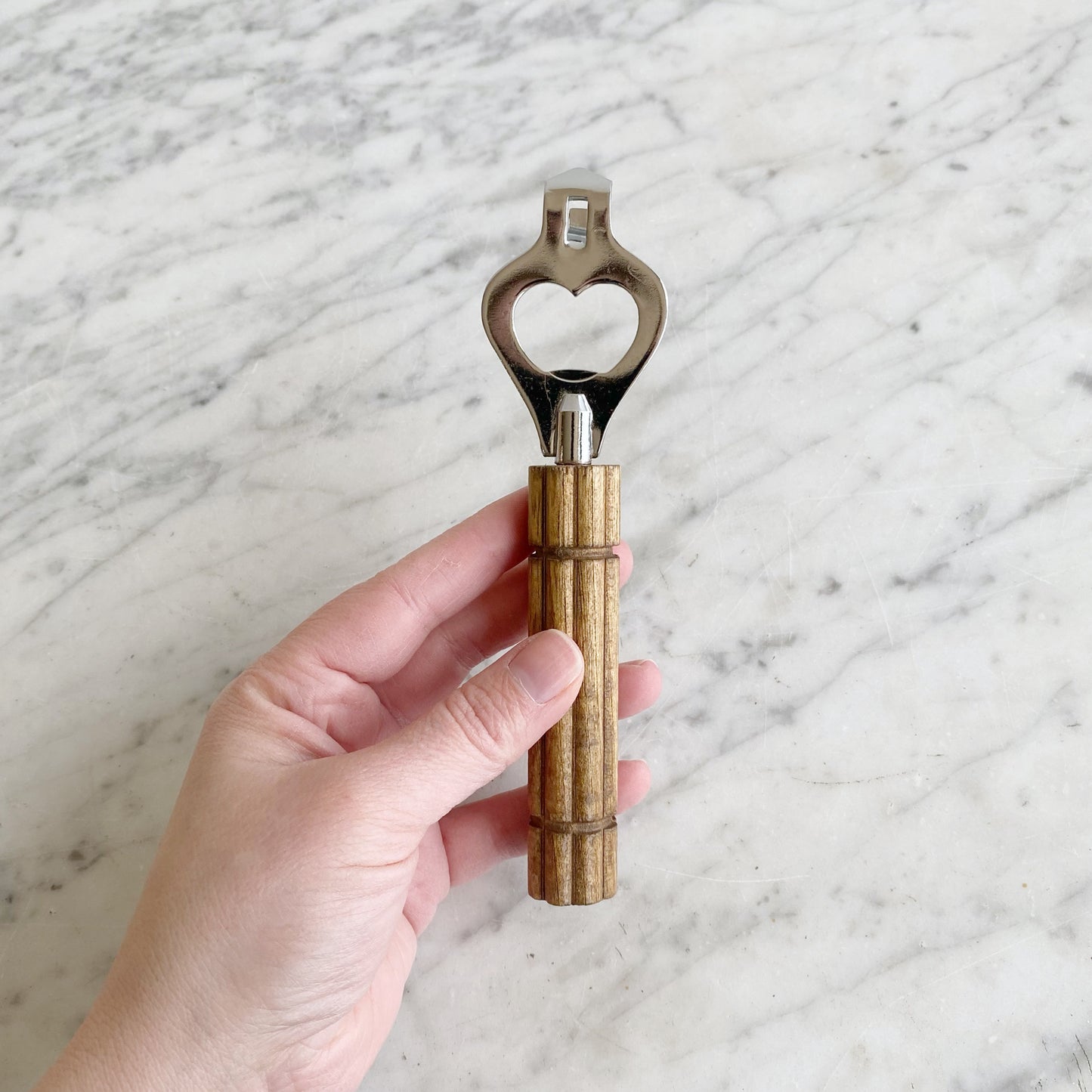 Bottle Opener with Reeded Wood Handle, Japan
