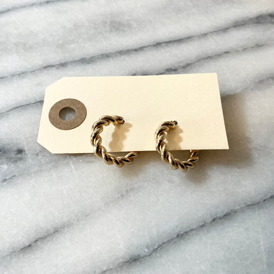 Vintage Golden Twist Hoops