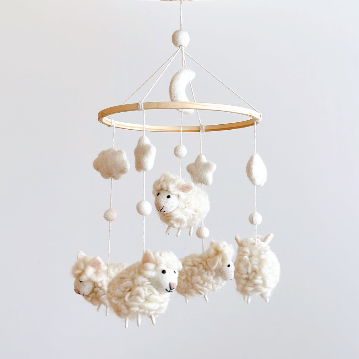 Felt Sheep Lullaby Mobile