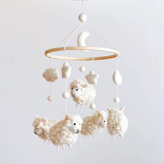 Felt Sheep Lullaby Mobile