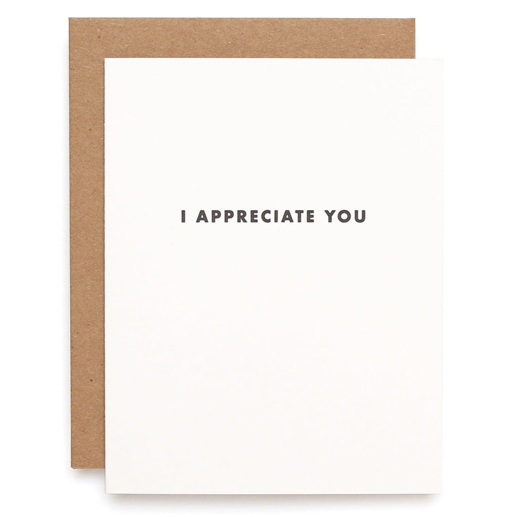 Futura "Appreciate" Letterpress Card
