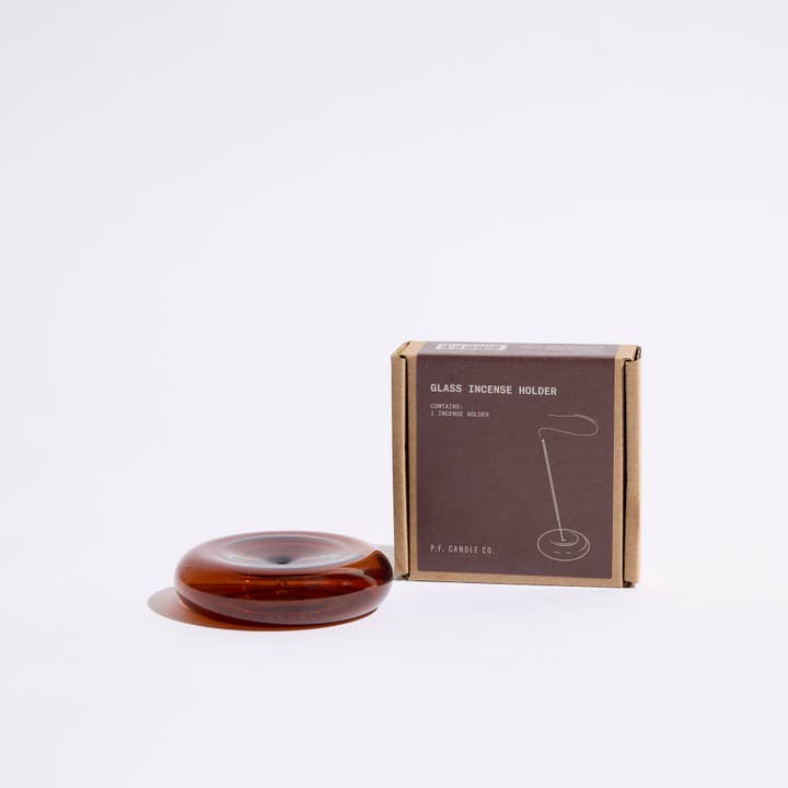 Amber Glass Incense Holder