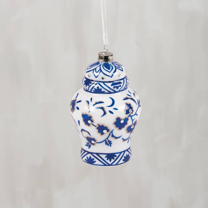40% OFF: Glass Indigo Urn Ornament