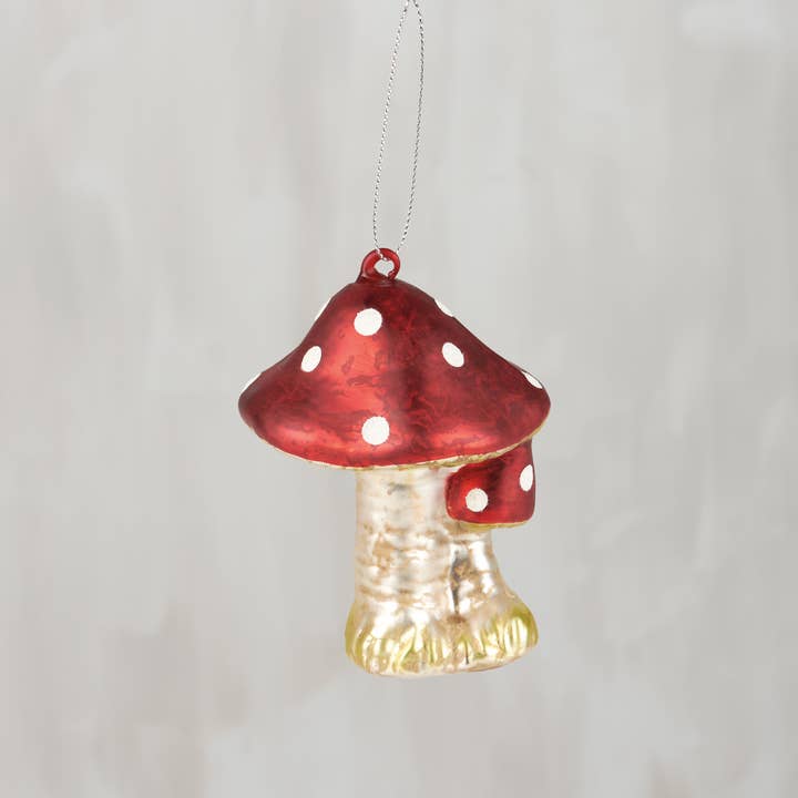40% OFF: Glass Mushroom Ornament