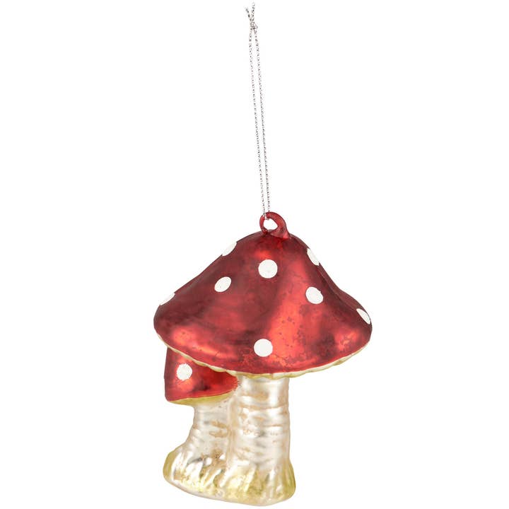 40% OFF: Glass Mushroom Ornament