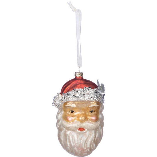 40% OFF: Glass Santa Ornament