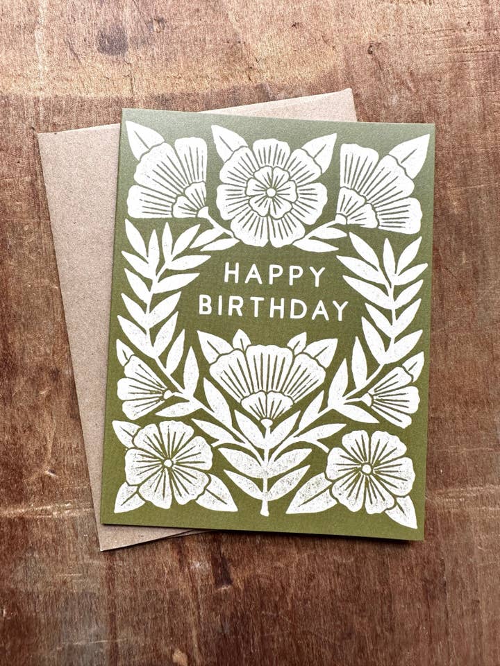 "Happy Birthday" Greeting Card (Green)