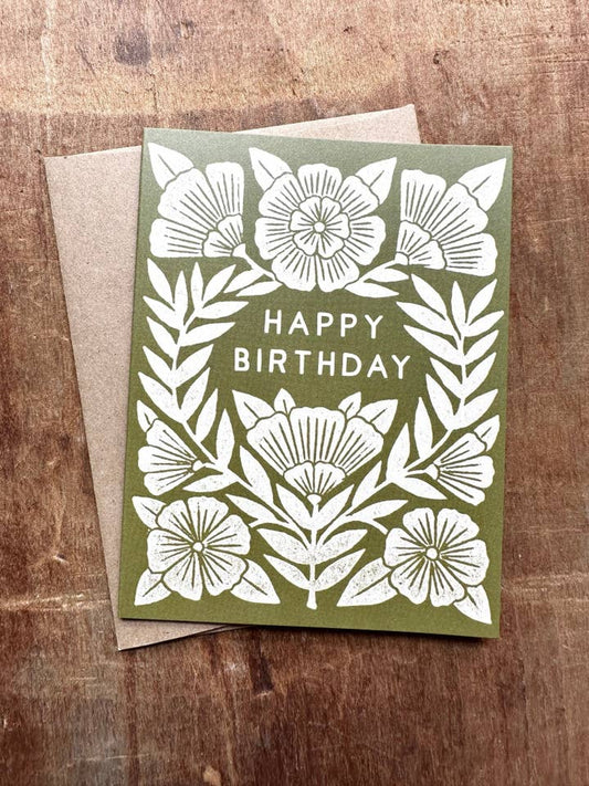 "Happy Birthday" Greeting Card (Green)
