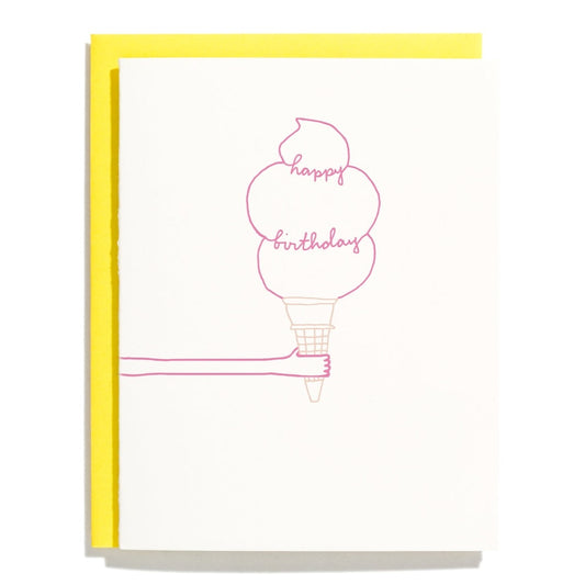 Ice Cream Birthday -- Letterpress Card