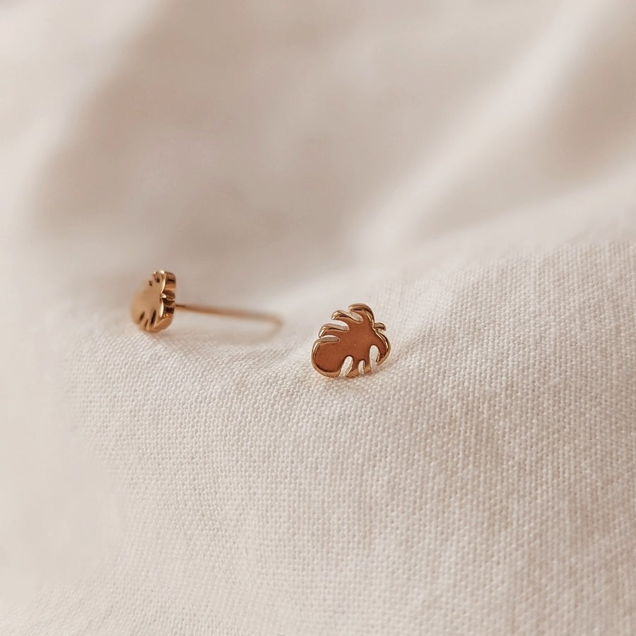 Gold-plated Earrings: MONSTERA