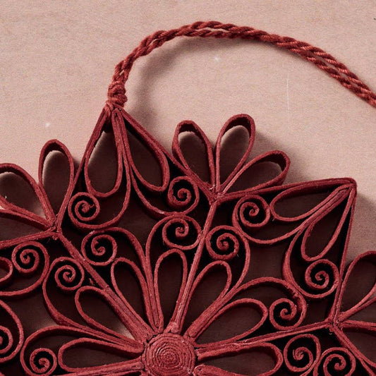 20% OFF: Quilled Snowflake Ornament - Burgundy
