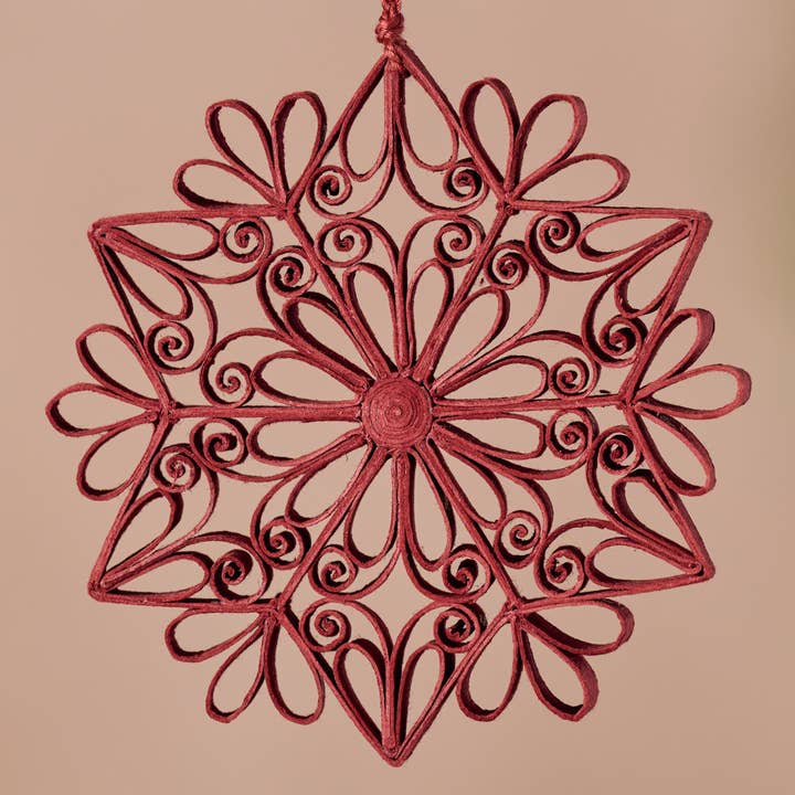 20% OFF: Quilled Snowflake Ornament - Burgundy