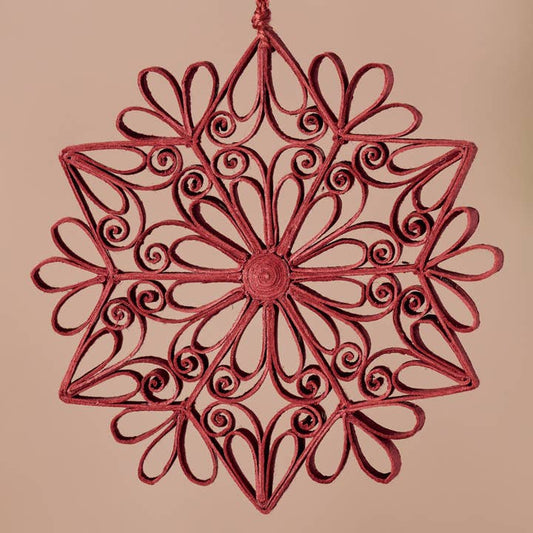 20% OFF: Quilled Snowflake Ornament - Burgundy