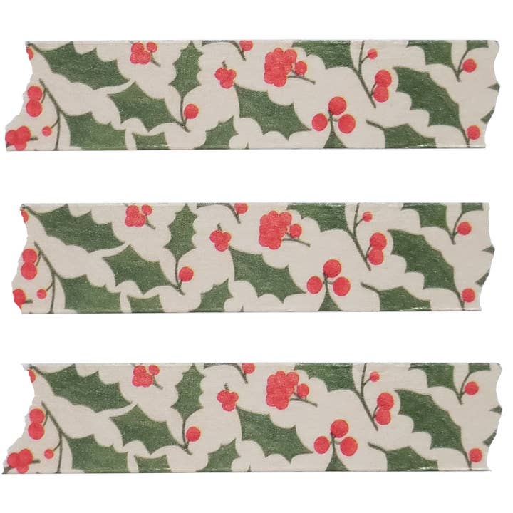 20% OFF: Red and Green Holly Washi Tape