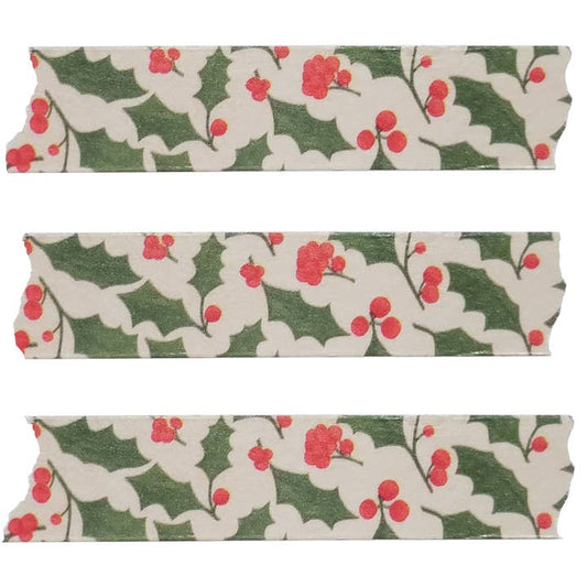 20% OFF: Red and Green Holly Washi Tape