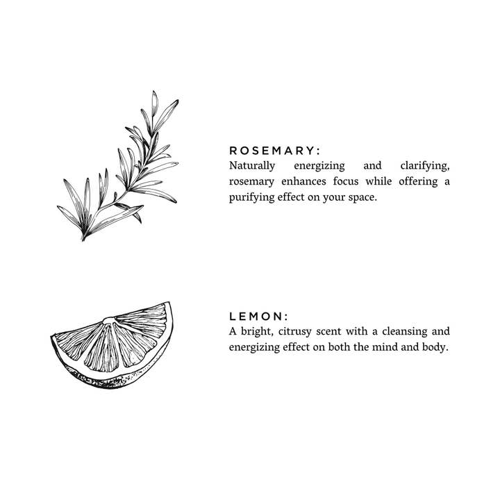 Rosemary + Lemon Candle, 8oz