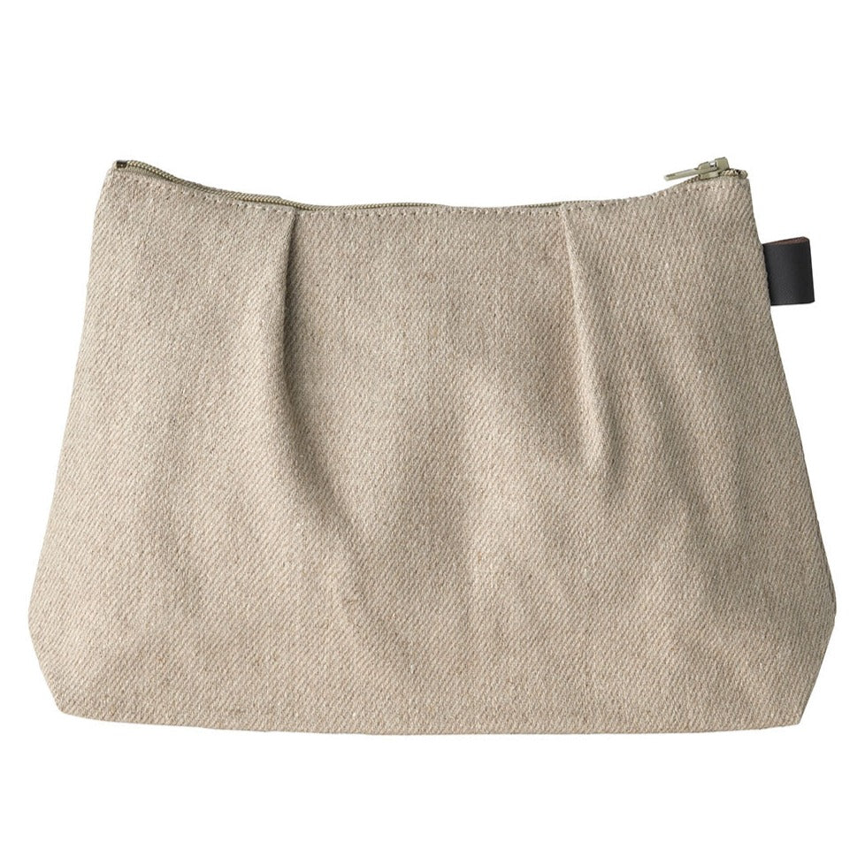 Natural Linen Zippered Pouch by Fog Linen Work