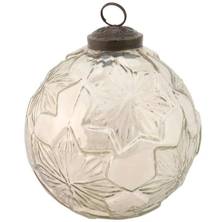 20% OFF: 4" Silver Snowflake Glass Ornament