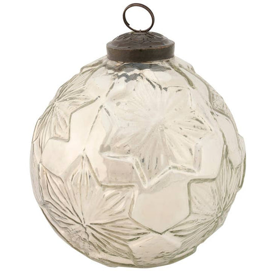 20% OFF: 4" Silver Snowflake Glass Ornament