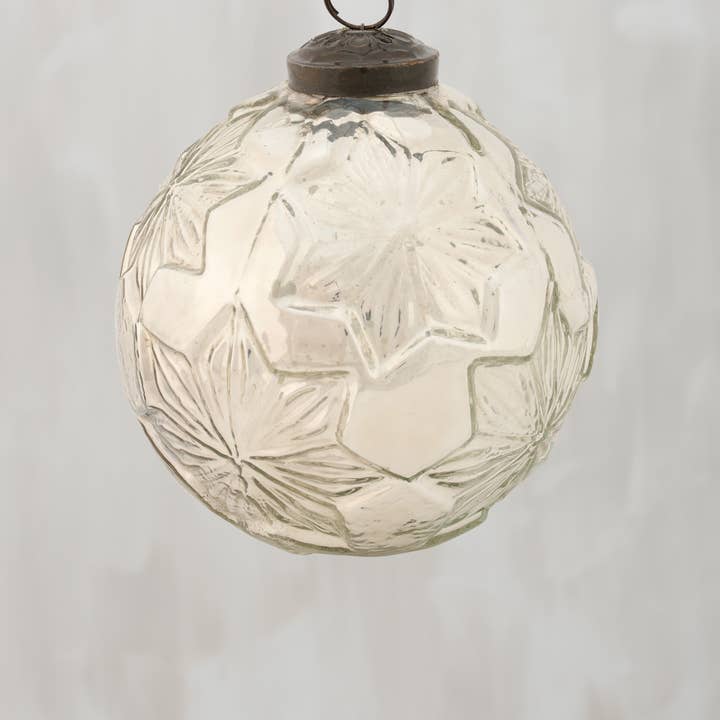 20% OFF: 4" Silver Snowflake Glass Ornament