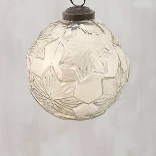 20% OFF: 4" Silver Snowflake Glass Ornament