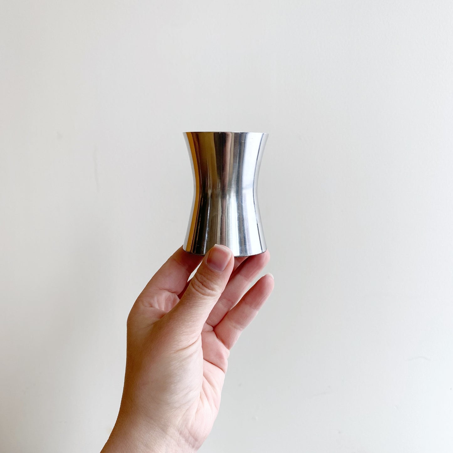 Trio of Found Silver Mod Candle Holders