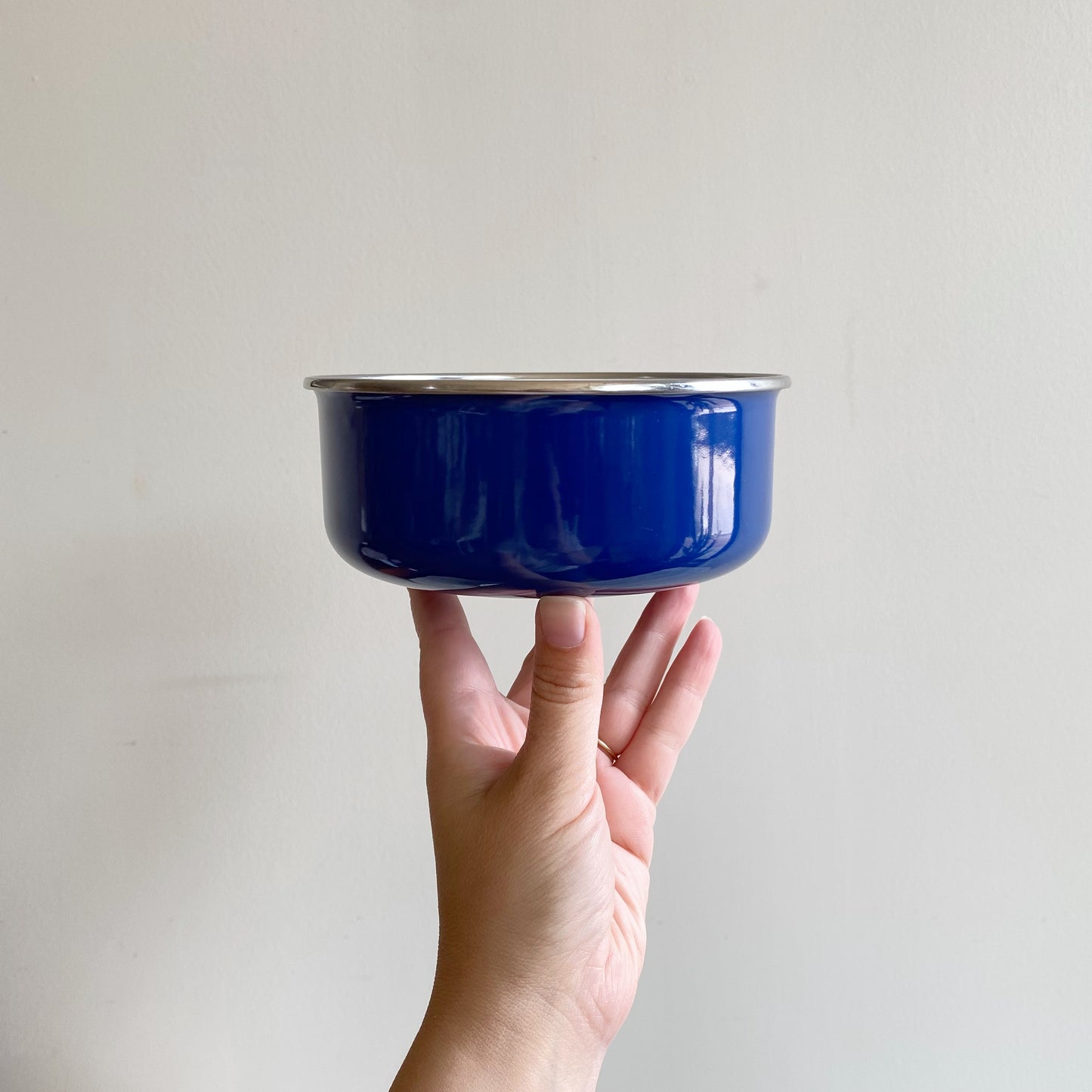Set of 3 Vintage Blue Enamel Nesting Bowls