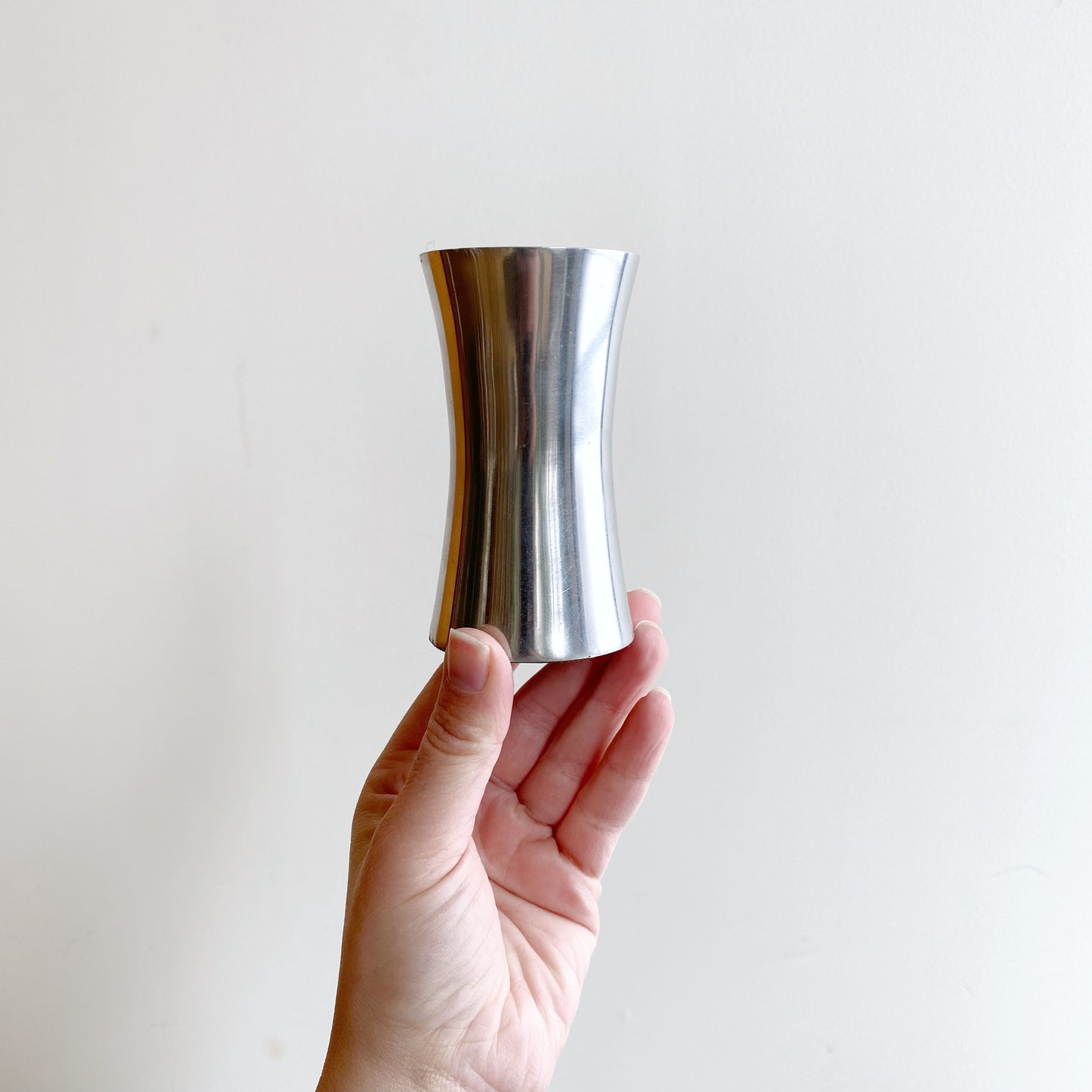 Trio of Found Silver Mod Candle Holders