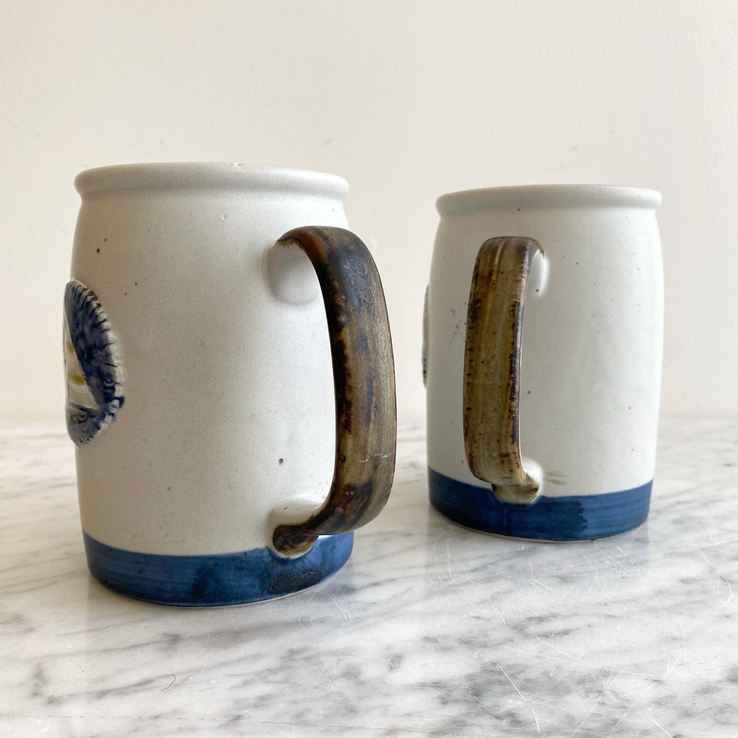 Pair of Matching Ceramic Sailboat Mugs