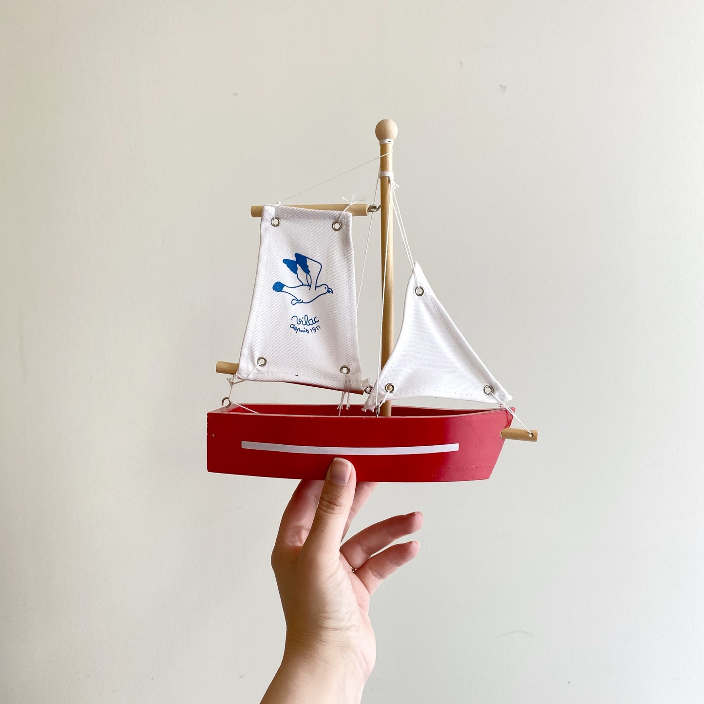 Found Wooden Toy Sailboat