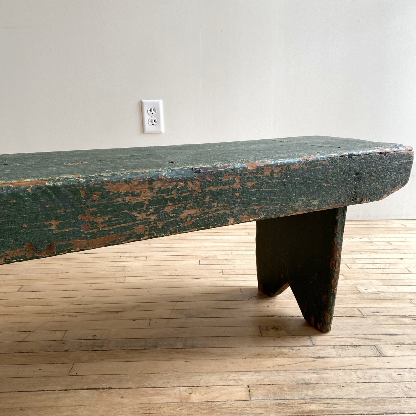 Vintage Primitive Green Bench, 5'