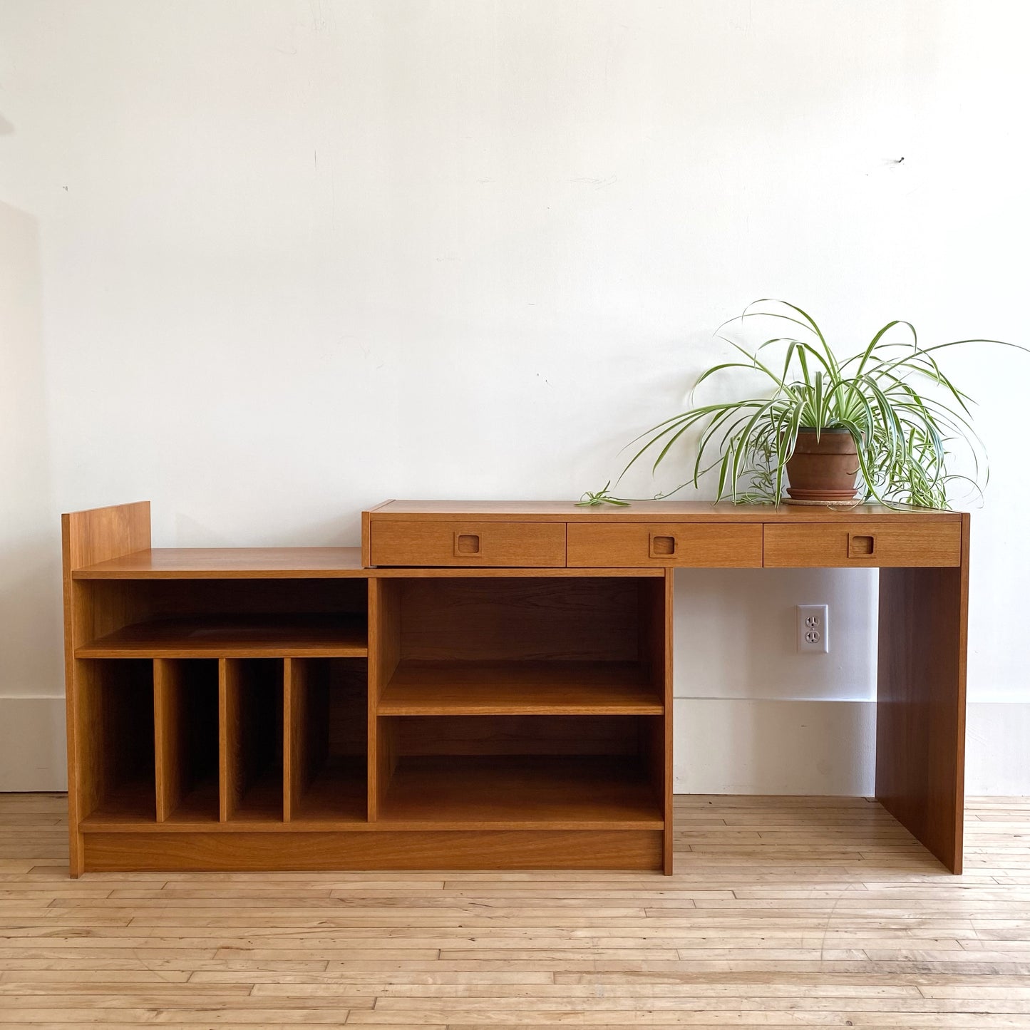 Vintage Expandable Teak Media Credenza