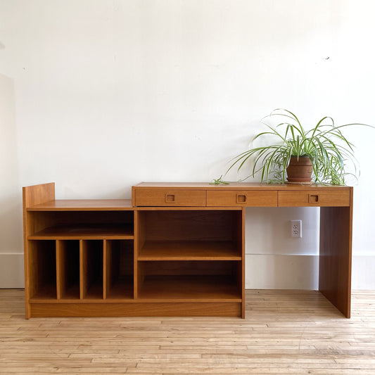 Vintage Expandable Teak Media Credenza