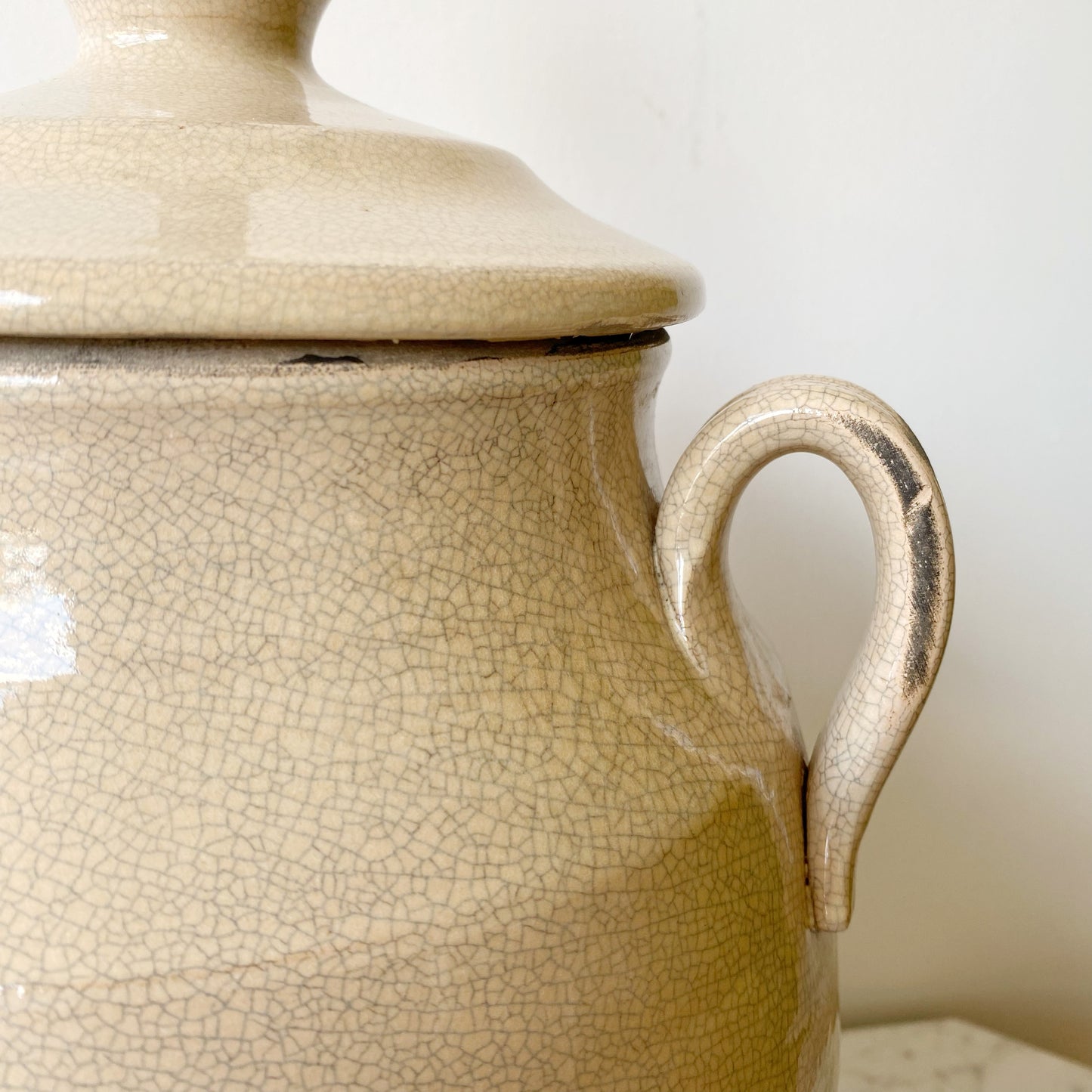 XL Vintage Stoneware Pottery Lamp