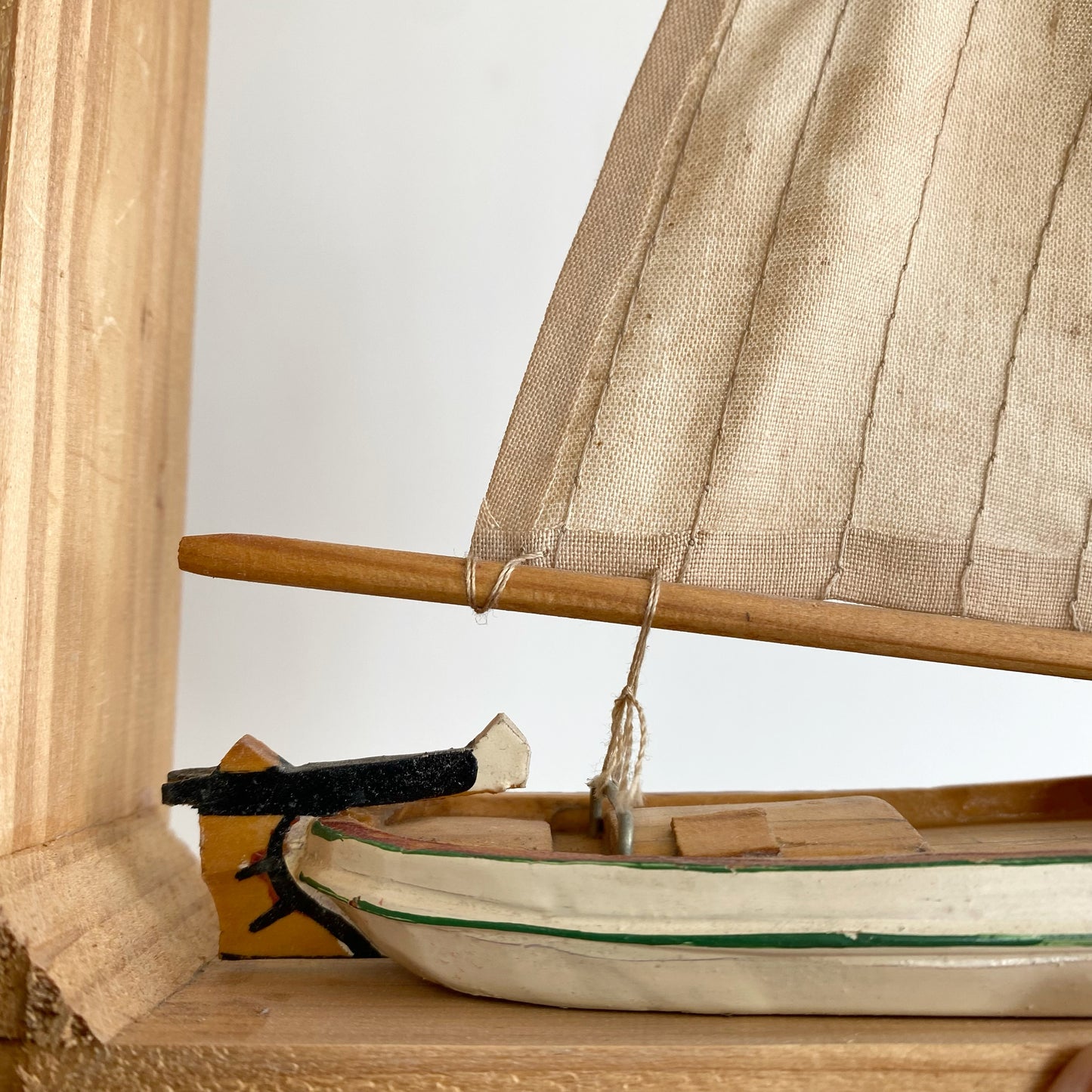 Vintage Sailboat In Shadow Box
