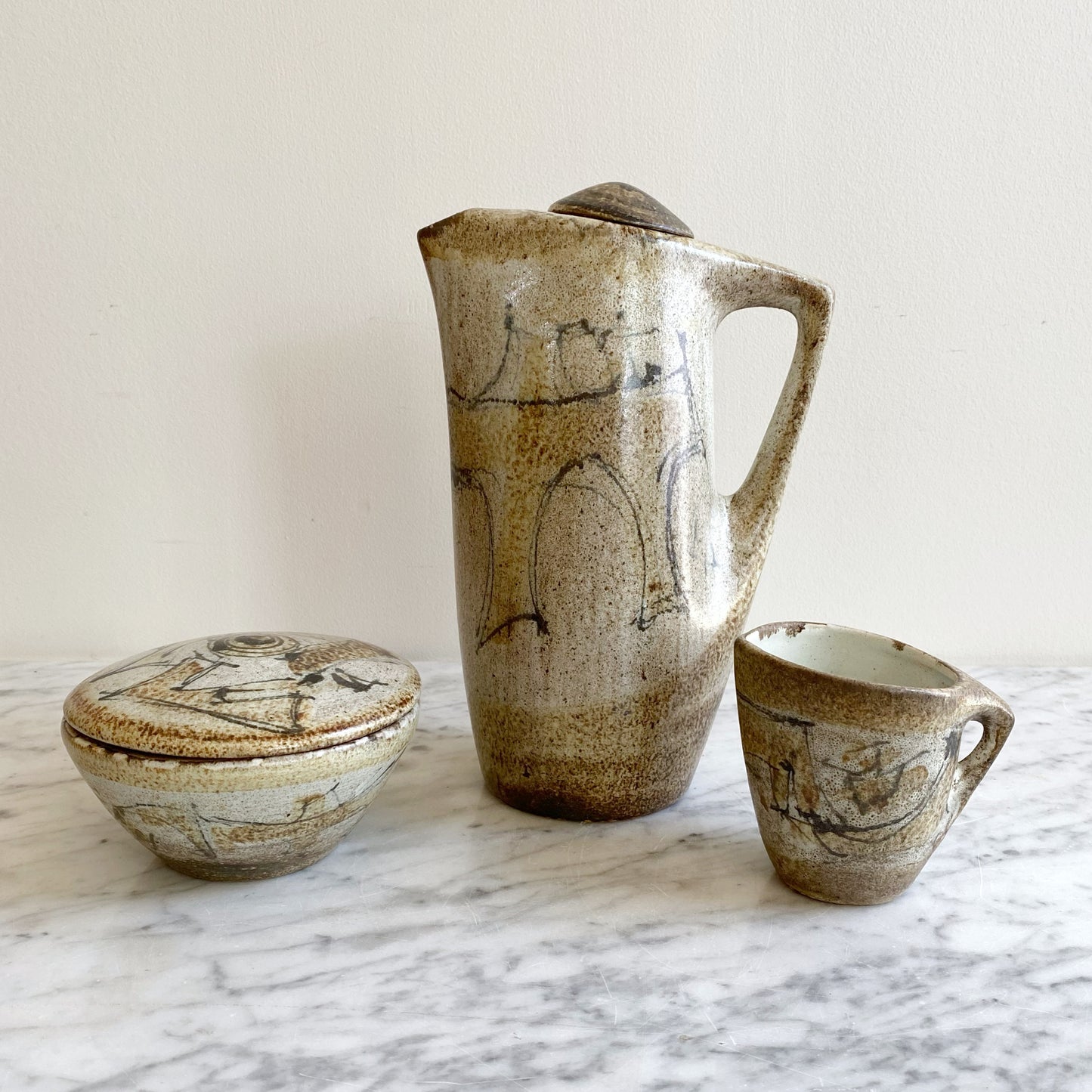 Vintage Ceramic Coffee Set (15-pc)