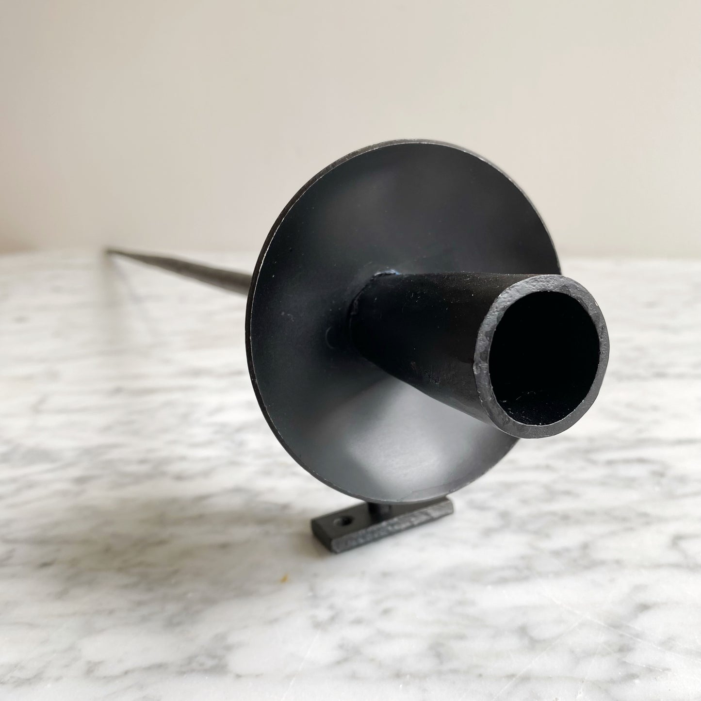 Found Slender Iron Wall Candle Sconce, Single