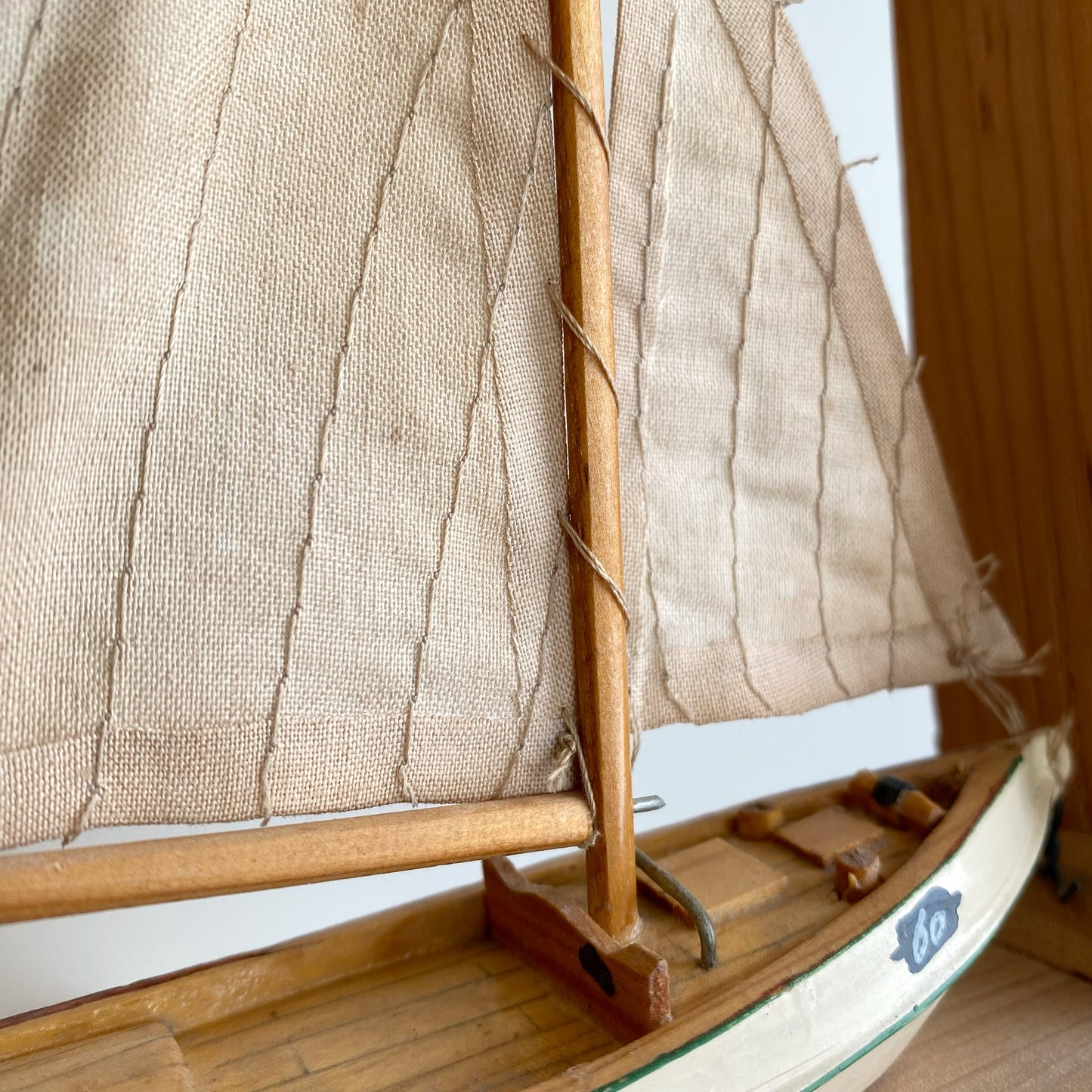 Vintage Sailboat In Shadow Box