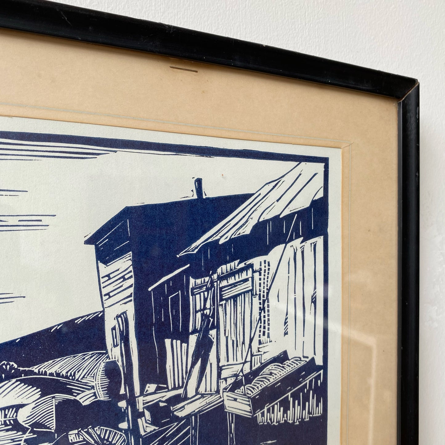 Vintage Original Artist Print “Fish Houses” (10.75 x 12.75")